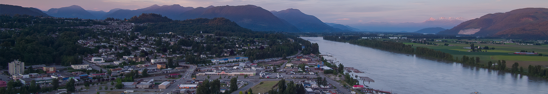 Mission, BC skyline with mountains - Mission Emergency Radio Communications Society